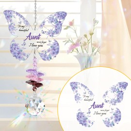 TecquorA Aunt Gifts,Aunt Birthday Gifts for Aunts from Niece from Nephew Auntie Gift Birthday Valentines Christmas Xmas Retirement for Aunty Gift Mothers Day Crystal Sun Catcher