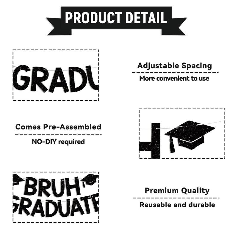 Bruh I Graduated Banner - Bruh You Did It Sign,