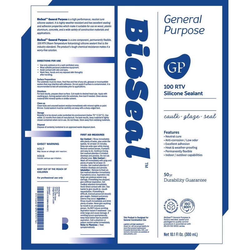 Aluminum BioSeal General Purpose Silicone Caulk & Sealant 10.1oz -