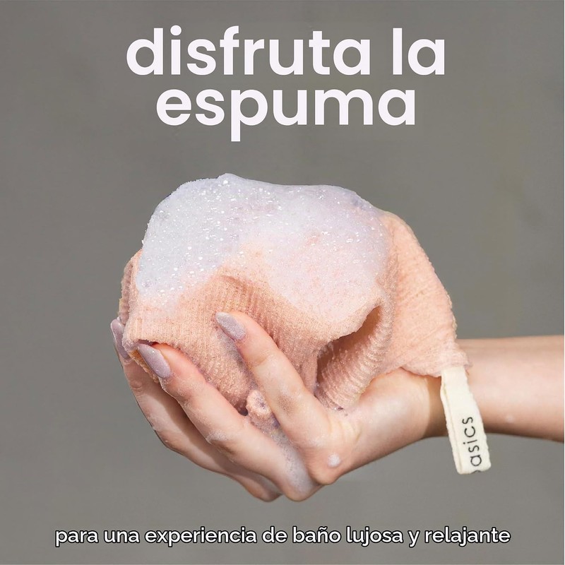 Toalla de Ducha Exfoliante MainBasics – Juego 3, Nailon Japonés,