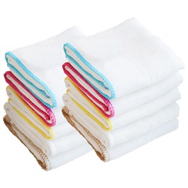 WDEC Pack of 10 Bamboo Dishcloths, Kitchen Towels for Cleaning, Absorbent and Machine Washable, Tea Towels, Environmentally Friendly, Very Absorbent, Thick Cleaning, 30 x 30 cm