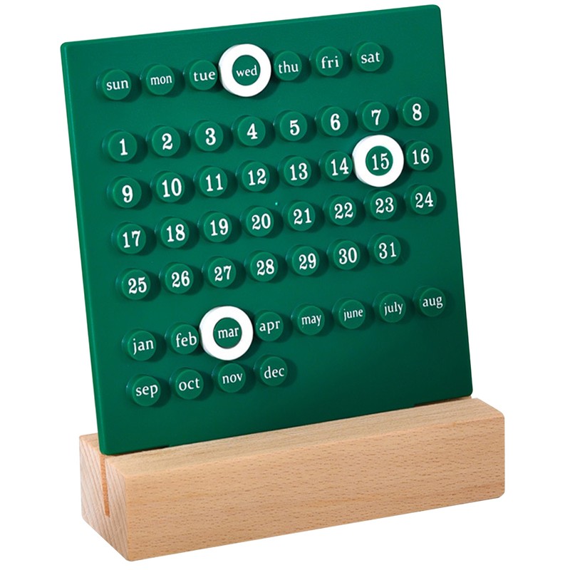 Wooden Kids Calendar DIY Hand Operated Develop Planning Skills Perpetual