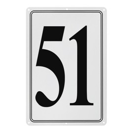 M METERXITY Aluminum Number Sign 51, 11.8 Inch House Numbers and Metal Letters, Parking Spot Letter Signs, Metal Letter Wall Decor for Garden/Door/Mailbox [Black Text On White]