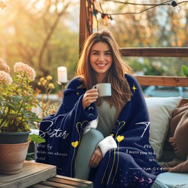 NANISKA Sister Gifts, Sisters Gifts from Sister/Brother,Gifts for Sister, Big Sister Gift,Birthday Gifts for Sister,Sister Birthday Gift Ideas for Christmas Mothers Day,to My Sister Blanket 60"x50"