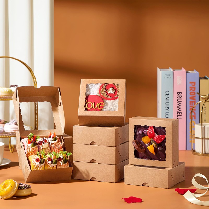 JCXGRVC 5x5x2 Inch Truffle Boxes Pastry Gift Boxes Bakery Boxes