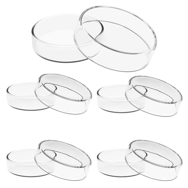 Glass Petri Dishes with Lids, 5Pcs Petri Dishes High Borosilicate