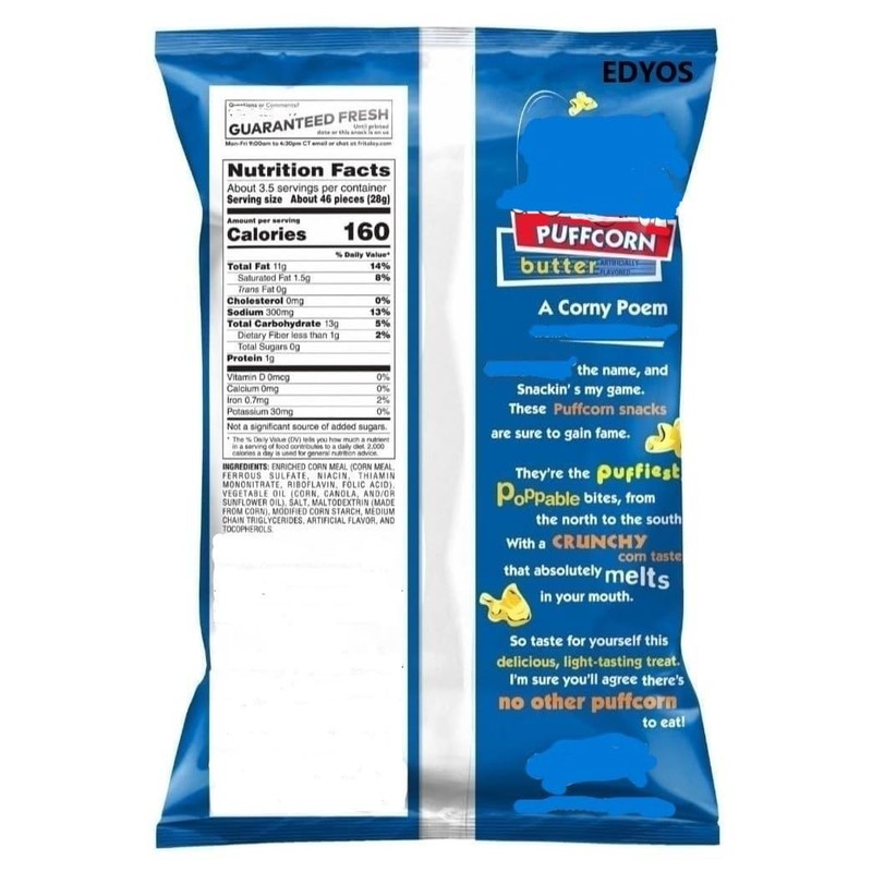 Butter Puffcorn 3.25 oz. (8 Pack)