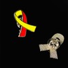 Red & Yellow Ribbon Lapel Pin Virus Disease Hepatitis C