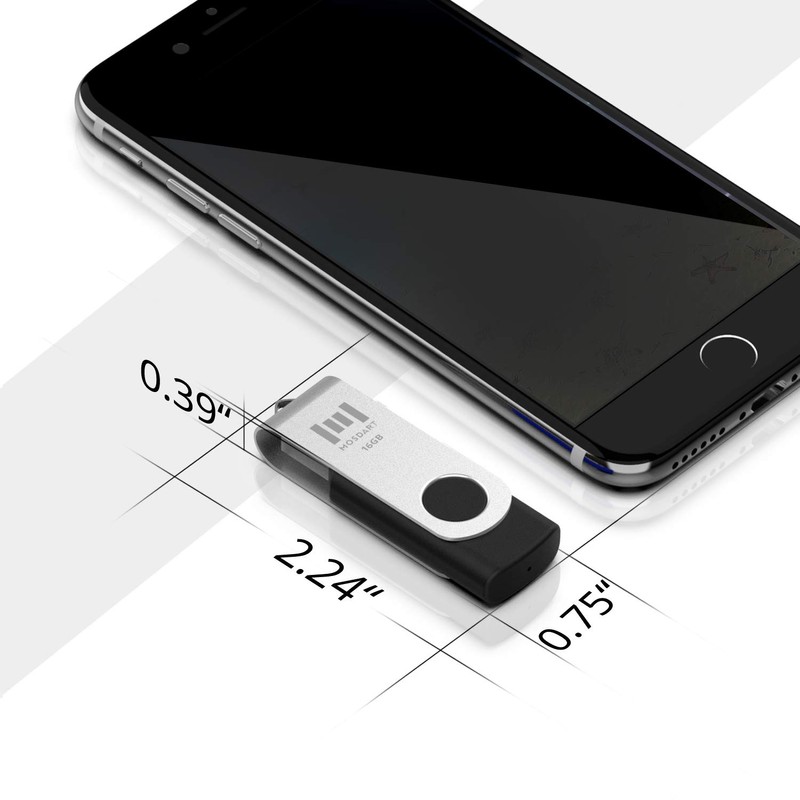 mosDART Paquete de 10 Flash Drives USB 2.0, Negro, 16GB