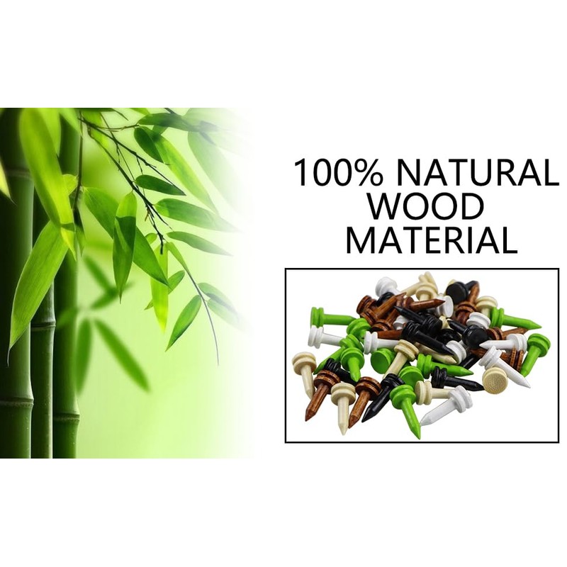 LIKOSO Bamboo Golf Tees 25MM Pack of 100 Non Plastic