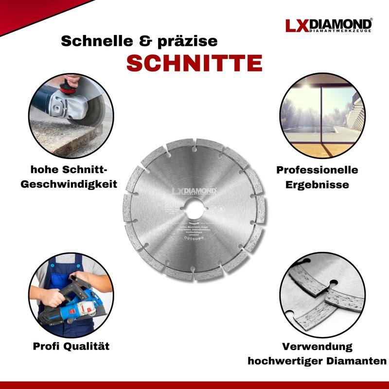 LXDIAMOND Diamond Cutting Disc 200 mm for Concrete Masonry Brick