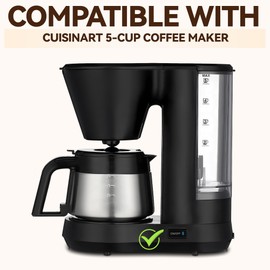 Cone Coffee Filters Compatible with Cuisinart Coffee Maker DCC-5570NAS, Reusable Stainless Steel Cone Filters for Cuisinart 5 Cup