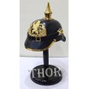 THORINSTRUMENTS Prussian Balck Leather PICKELHAUBE German Officer Helmet Black