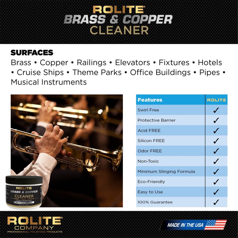 Rolite RBCC1# Brass & Copper Cleaner Instant Cleaning & Tarnish