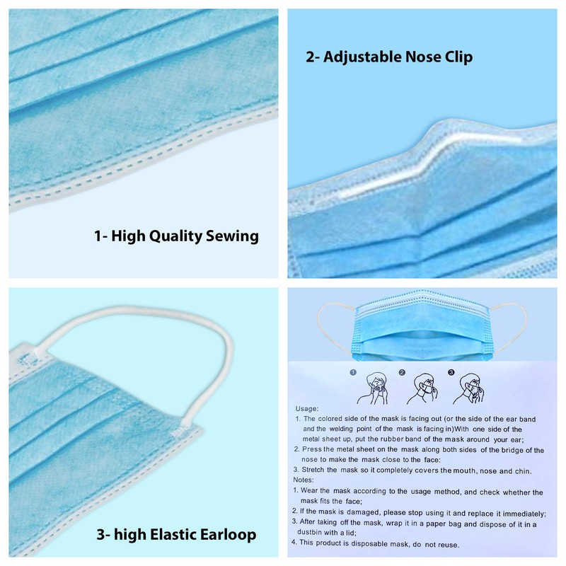 Hibaly | Sanitized Individually Packaged 3-ply Disposable Face Masks 50
