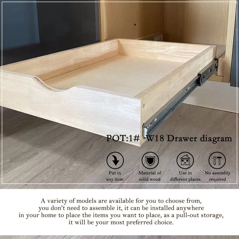 LuxursKingQYW Soft Close Drawer Slides Cabinet Wood Pull Out Tray