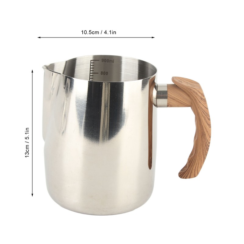Milk Frothing Cup Inner Scale 304 Stainless Steel Dripless Spout