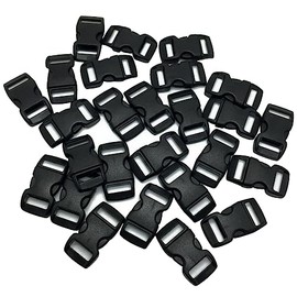 UUYYEO 50 Pcs 3/8 Inch Curved Contoured Paracord Bracelet Clips Clasps Plastic Quick Side Release Buckles for Paracord Bracelets Dog Collar Straps Accessories