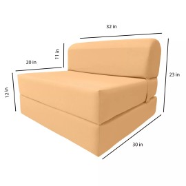 Amfuton Peach Sleeper Chair Folding Foam Beds, Convertible Mattresses 6 x 32x 70