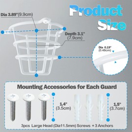 Happy Tree (10 Pack) White Fire Sprinkler Head Guard Cover Cage Protector for Both 1/2" & 3/4" Fire Head for Protecting Flush Mount & Side Wall & Pendent Head Fire Sprinkler Covers for Ceiling