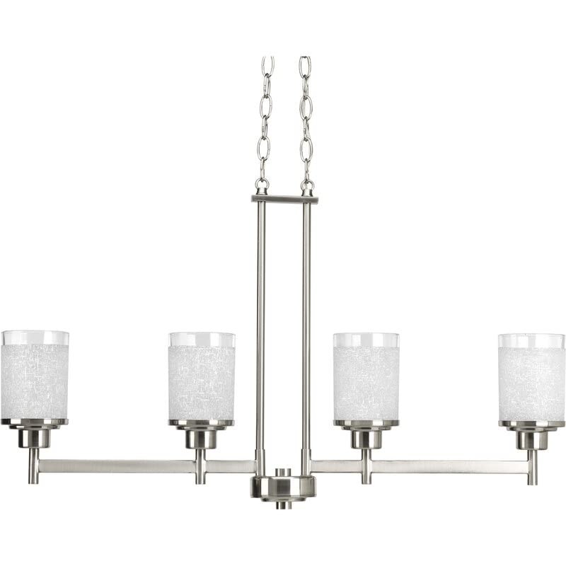 Eidonta 4 Pack White Linen Frosted Glass Lamp Shade Covers,