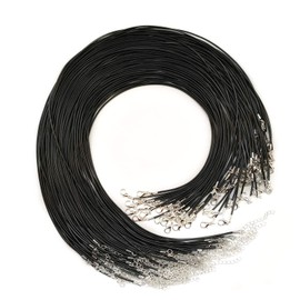Amaney 20 Pieces 20 Inches to 22 Inches Adjustable Black Waxed Necklace Cord with Clasp Bulk for Bracelet Necklace and Jewelry Making