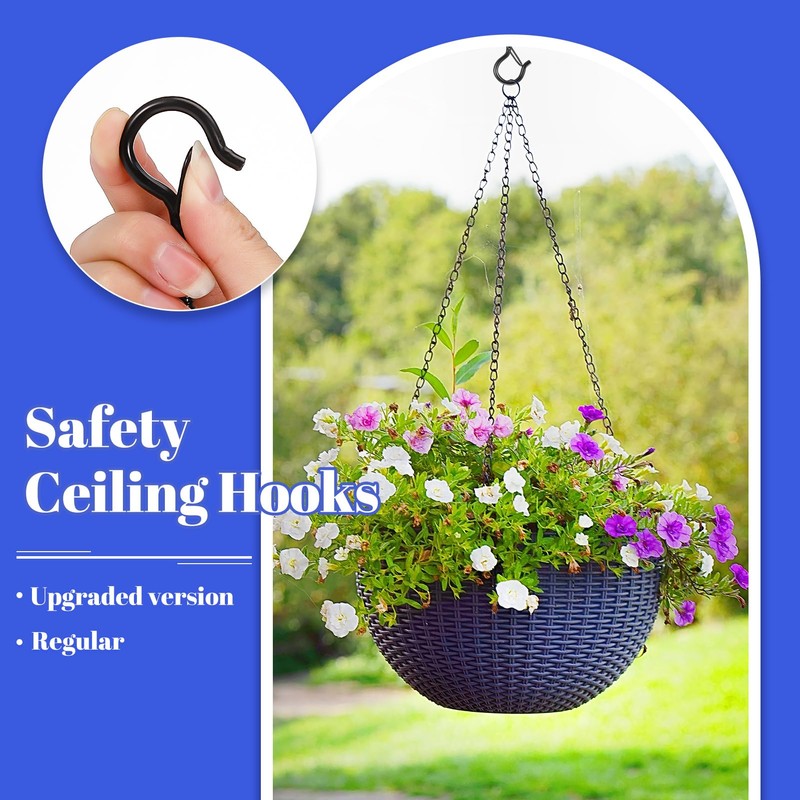 saerryor 50 Pack Q-Hanger Hooks with Safety Buckle,Screw Hooks Includes