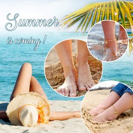 Gold Anklets for Women Adjustable Flat Ankle Chain Summer Beach Jewellery 4.5mm Figaro Foot Chain with Hexagonal Letter L Initial Anklet