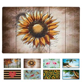 Welcome Doormat for Front Door Non Slip Rubber Floor Mat - Decorative Doormats for Entrance Way Outdoors Indoors Door Mat Entrance Rug for Home Patio Garden 29" x 17" (Rustic Sunflower)