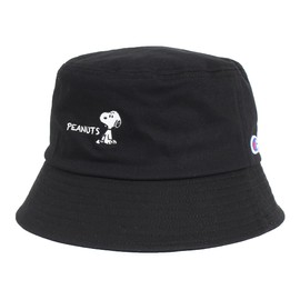 Champion x Peanuts 187-110A Bucket Hat, Black, 22.8 inches (58 cm)