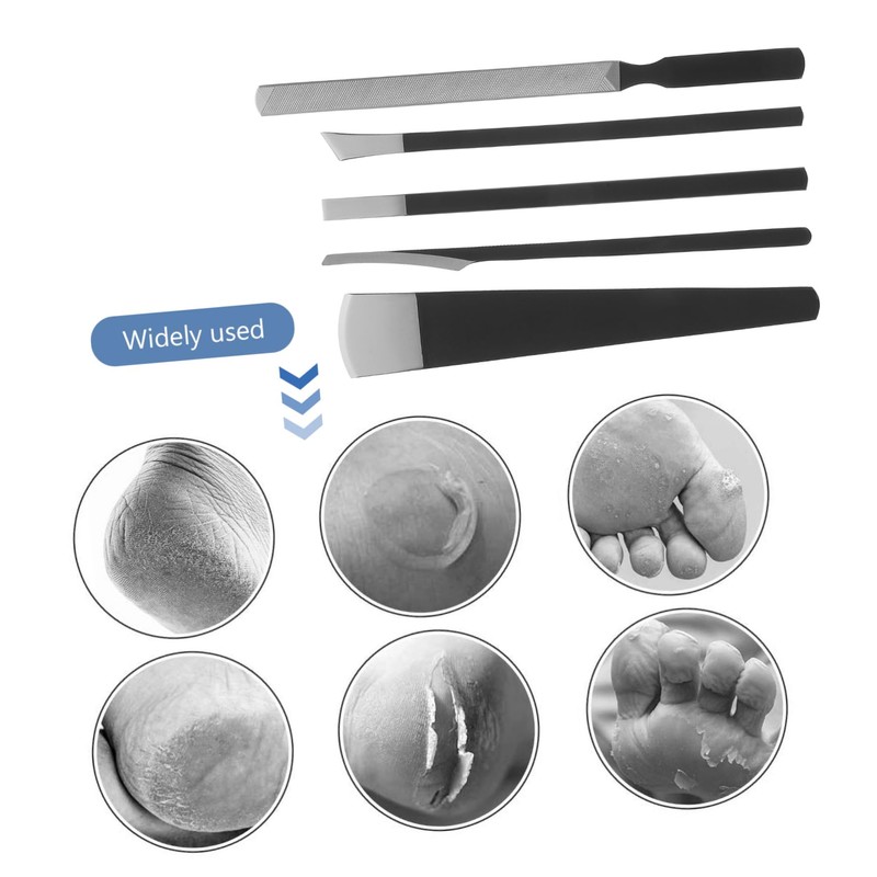 Healeved 1set Stainless Steel Pedicure Tools Foot Scrapers Cuticle Remover