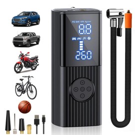 GreceYou Tire Inflator Portable Air Compressor, 20000mAh & 160PSI Cordless Tire Inflator with 20in Inflatable Tube, LCD Dual Screen, LED Light, Electric Air Pump for Car, Motorcycle, Bicycle Tires