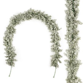 PRIMAISON 2 Pack Artificial Eucalyptus Garland - 6Ft Faux Greenery Vines - Fake Hanging Leaves Plant for Weddings, Backdrops, Archways, Walls, Tables, Parties, and Festivals