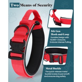 Heavy Duty Thick Dog Collar, 2 in Wide Collar for Large Dogs, Reflective Adjustable Design with Metal Buckle