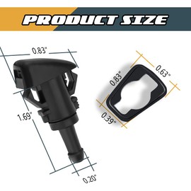 Windshield Washer Nozzles Kit, Washer Jet and 2 Meters Fluid Hose with Connector, OEM #: 4805742AB, 5113049AA Washer Spray Jet Kit Replacement for Chrysler, D-odge, J-eep, Ram