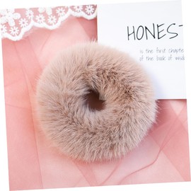 Outanaya 5pc Scrunchie Rabbit Hair Rope Imitation Fur Hair Ring Tiara Adult Accessories Bunny Tail Ponytail Holders Chic Attractive for Daily Wear Random Color