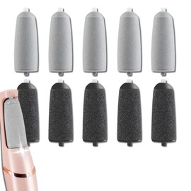 HUGJEPTTY 10 Pack Replacement Heads for Flawless Replacement Heads，Electric Feet Callus Remover Roller Refills Compatible with Most Flawless Pedi Haootadiy Zaboul etc(5 Black Coarse and 5 Gray Fine)