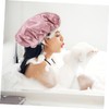 FOMIYES Reusable Bathing Hair Cap Double-layer Elastic Headwear for Women