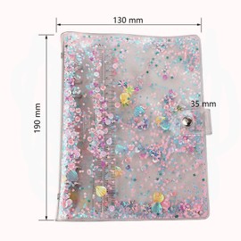 YIRANJIA A6 Pink PVC Ring Binder | Love Ruler & Boxed Refillable Notebook Shell | Snap Button Closure (Inner Paper Not Included)