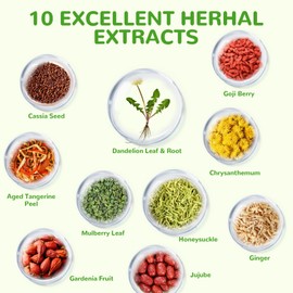 Dandelion wolfberry Tea, 60 Bags Ten Natural Ingredients for Kidneys & Liver Health, Eye Health & Digestion – Detox Tea with Chrysanthemum, Organic Dandelion Wolfberry