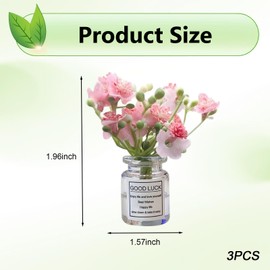 3 PCS Car Dashboard Daisy Flower Ornaments, Lightweight Plastic Mini Car Glass Vase Decor, Beautiful Self-Adhesive Center Console Ornament, Universal for Most Cars (Multicolored)