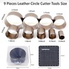 ZAPSIFOU 9 Pieces Leather Circle Cutter Tool Set, Hole Punch