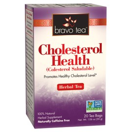 Bravo Tea Cholesterol Health Herbal Tea Caffeine Free, 20 Tea Bags