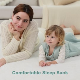 Mosebears Sleep Sack Baby Winter Wearable Blanket with 2-Way Zipper,2.5 TOG Cotton Sleep Sack Unisex (Calm Sage, 18-24 Months)