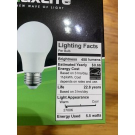 MaxLite Light Bulb 4Pack 40 Watt Equivalent 5.5 Watt LED Hours Dimmable Soft