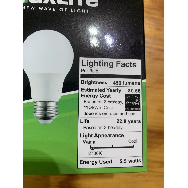 MaxLite Light Bulb 4Pack 40 Watt Equivalent 5.5 Watt LED
