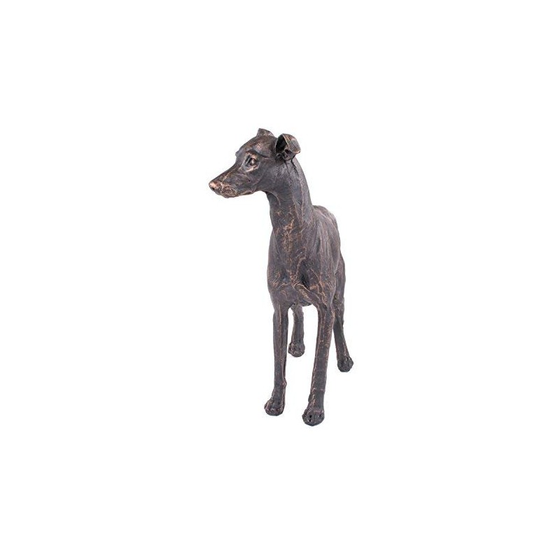 Large Greyhound Dog Painted Bronze Resin Sculpture - Pet Gifts