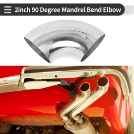 Motoforti 4 Pcs 90 Degree Mandrel Bend Elbow Car Modified Exhaust Pipe Tubing Piping 2" Inch OD Thickness 1.5mm/16GA 51x133x1.5mm SS316 Stainless Steel 4pcs