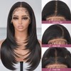 Emistar Long Straight Lace Front Wig 13x6 Layered Synthetic Lace