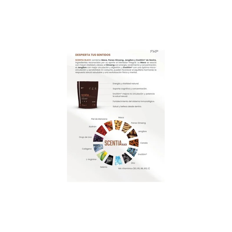 Fwp Scentia Black Maca, Jengibre, Ginseng, Café Saludable